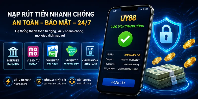 Nạp rút tiền nhanh tại UY88